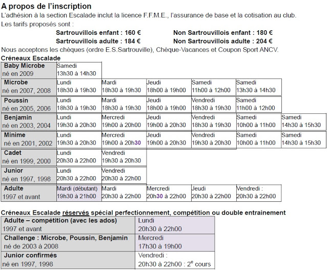 Ouverture des préinscriptions pour la saison 2015/2016